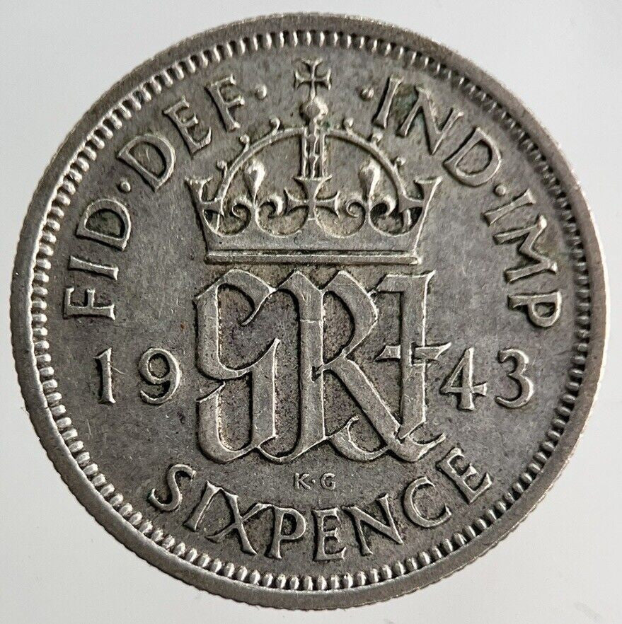 1943 George VI Sixpence Silver Coin | Fine Collectable Grade
