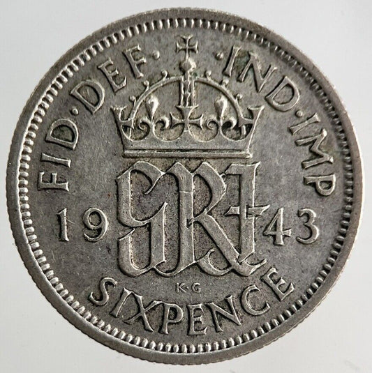 1943 George VI Sixpence Silver Coin | Fine Collectable Grade