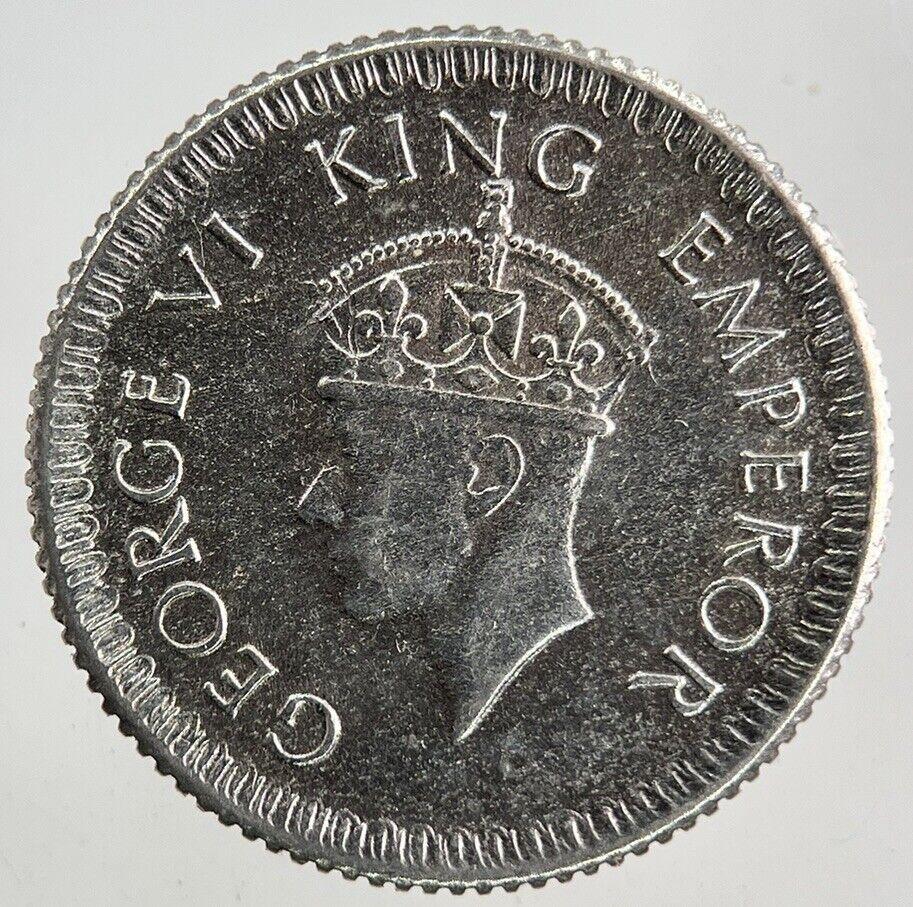 1943 India 1/4 Quarter Rupee Silver Coin | Fine Collectable Grade