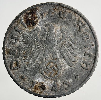 1943 Germany Nazi 5 Pfennig Coin | Fine Collectable Grade