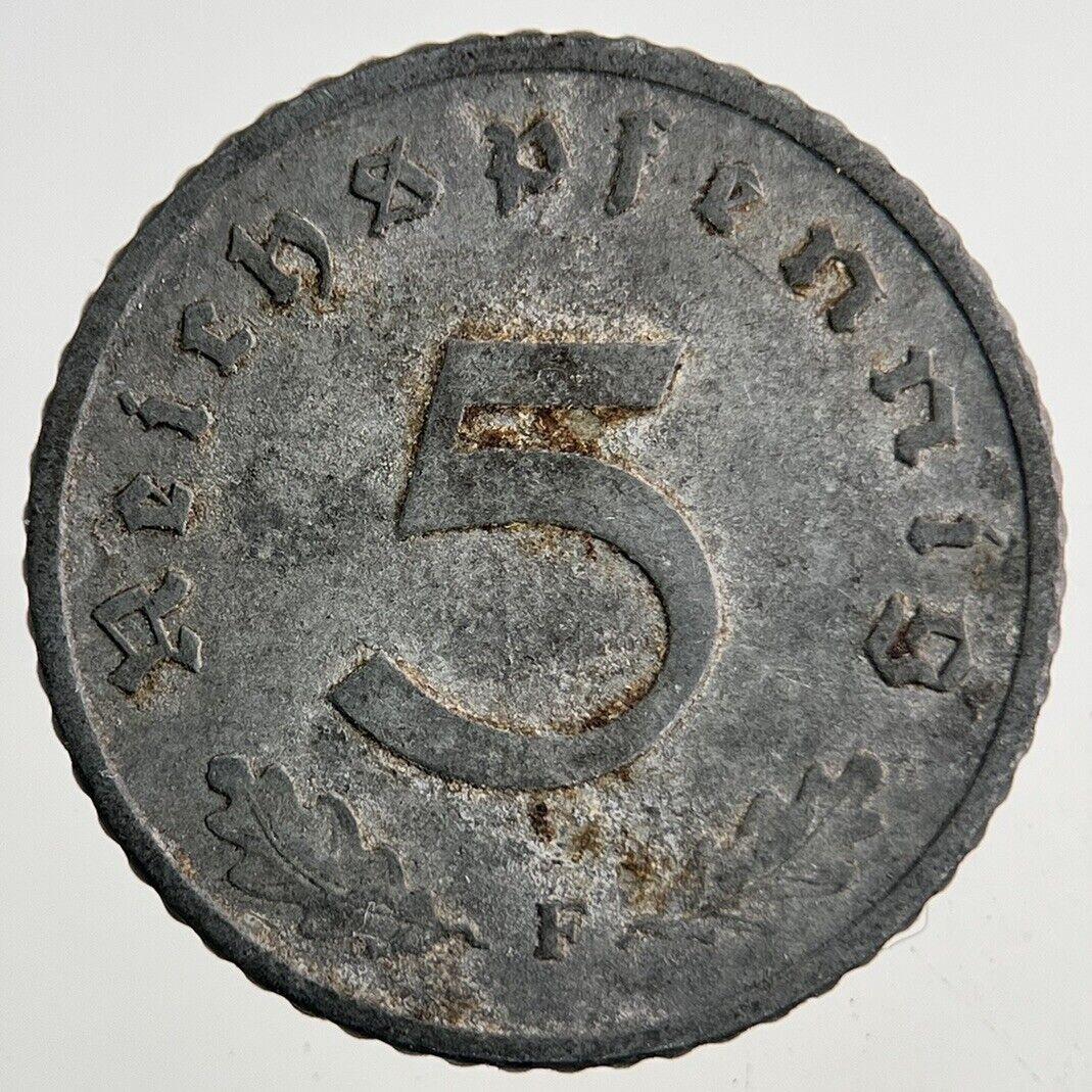 1943 Germany Nazi 5 Pfennig Coin | Fine Collectable Grade