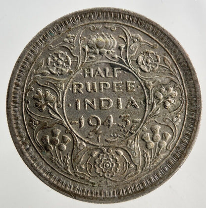 1943 India 1/2 Half Rupee Silver Coin | Very High Grade
