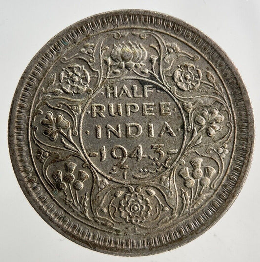 1943 India 1/2 Half Rupee Silver Coin | Very High Grade