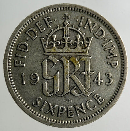 1943 George VI Sixpence Silver Coin | Fine Collectable Grade