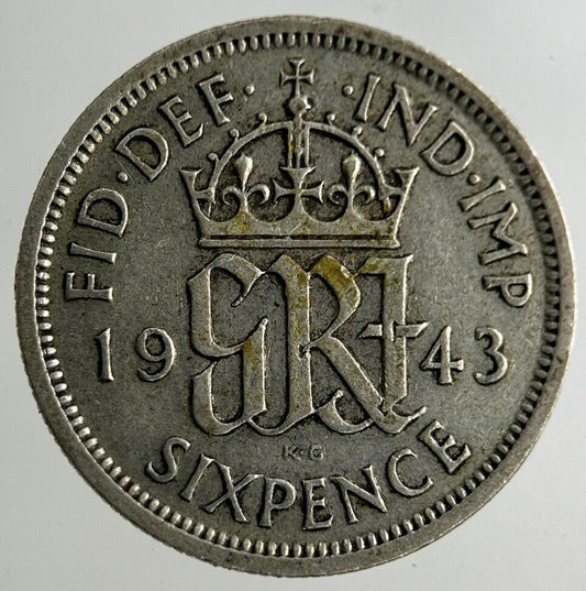 1943 George VI Sixpence Silver Coin | Fine Collectable Grade