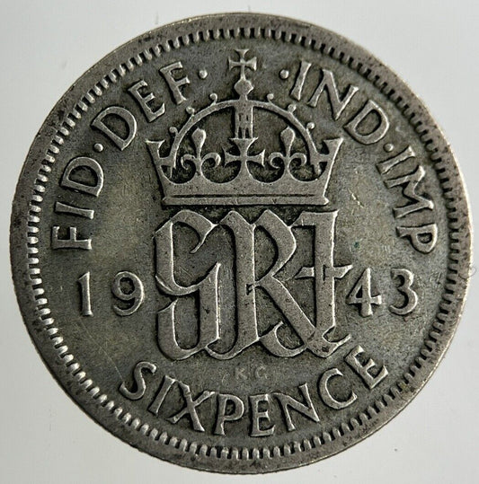 1943 George VI Sixpence Silver Coin | Fine Collectable Grade