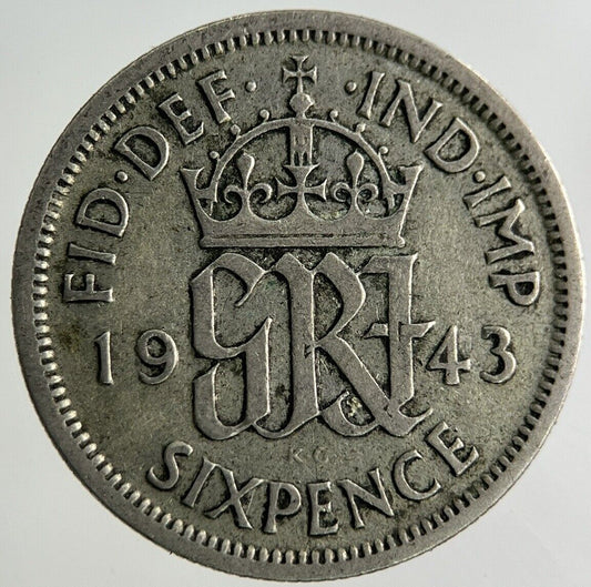 1943 George VI Sixpence Silver Coin | Fine Collectable Grade