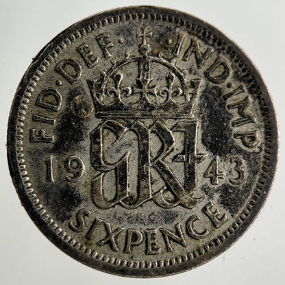 1943 George VI Sixpence Silver Coin | Fine Collectable Grade