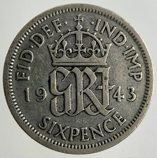 1943 George VI Sixpence Silver Coin | Fine Collectable Grade