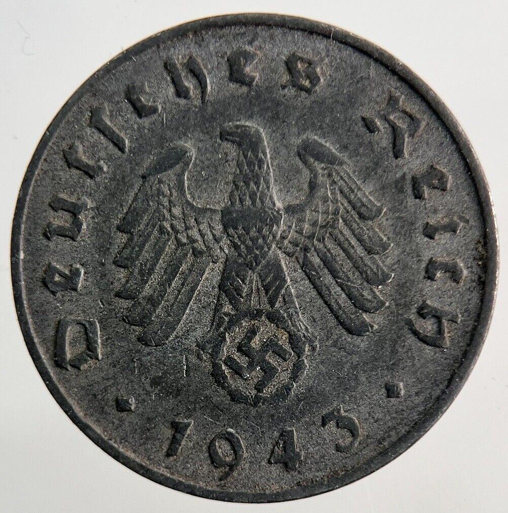 1943 Germany Nazi 10 Pfennig Coin | Very High Grade
