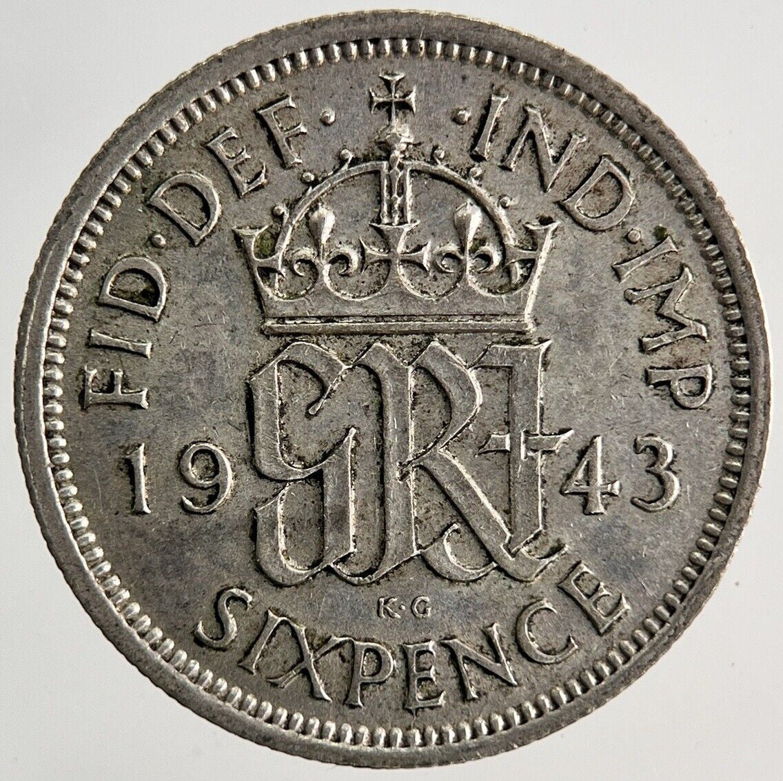 1943 George VI Sixpence Silver Coin | Very High Grade