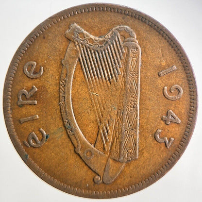 1943 Irish Penny Coin | Fine Collectable Grade | a4732