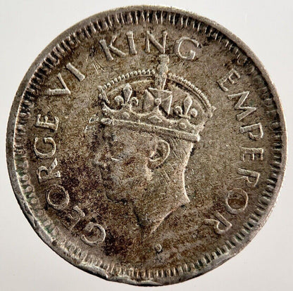 1943 India 1/4 Quarter Rupee Silver Coin | Fine Collectable Grade | a626