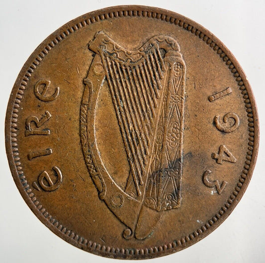 1943 Irish One Penny Coin | Fine Collectable Grade