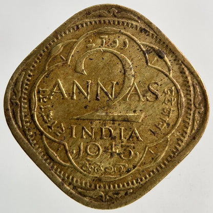 1943 India 2 Annas Coin | Fine Collectable Grade