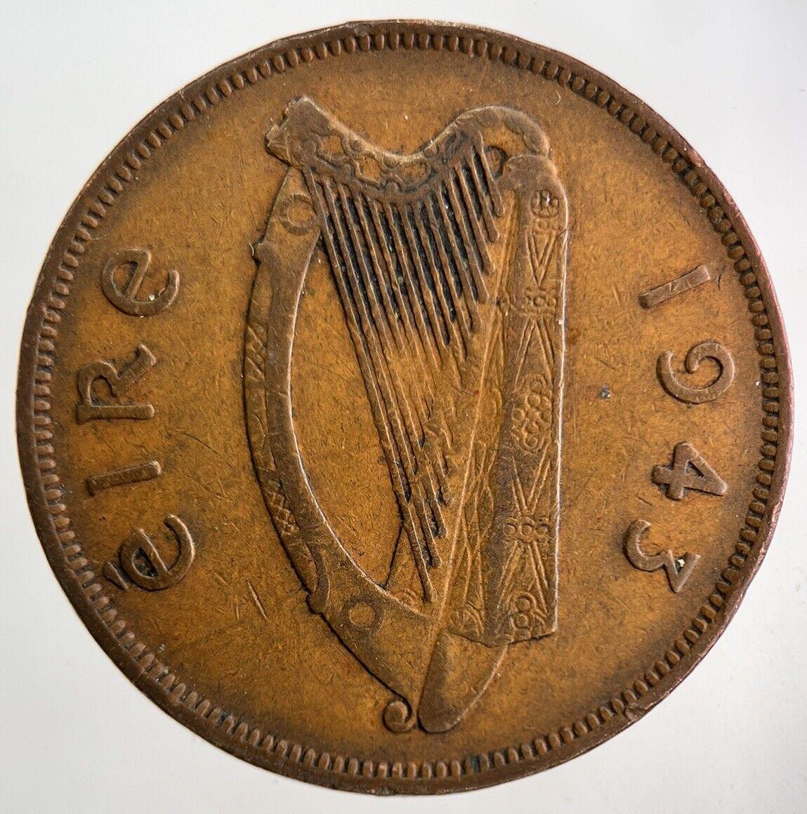 1943 Irish One Penny Coin | Fine Collectable Grade