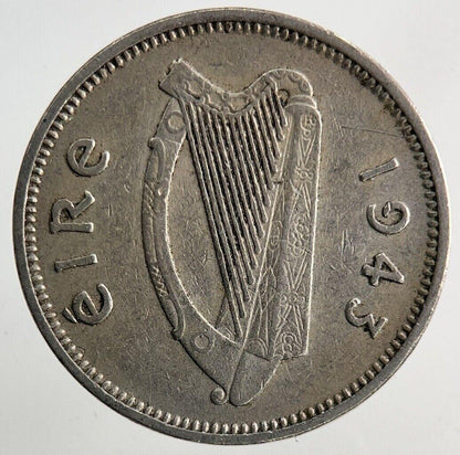 1943 Irish Rabbit Sixpence Coin | Very High Grade