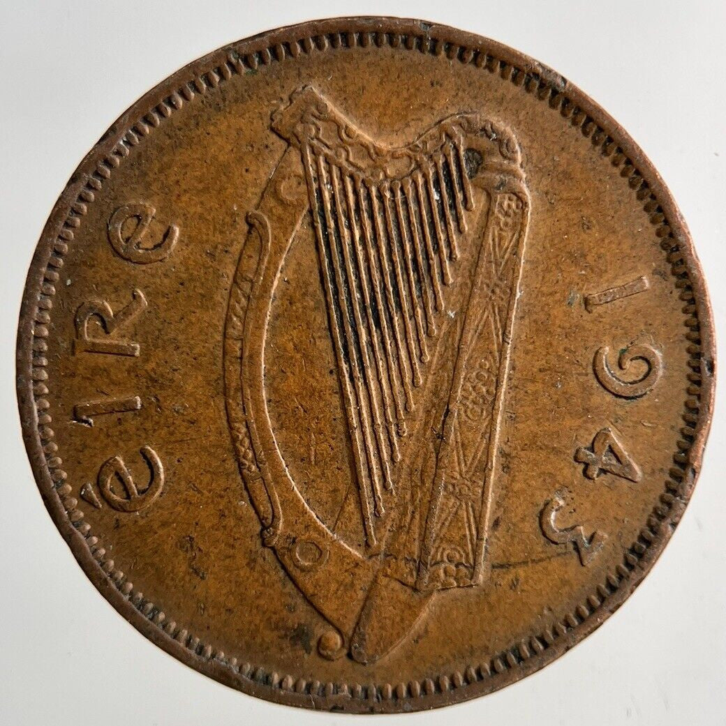 1943 Irish Half-Penny Pig Coin | Very High Grade