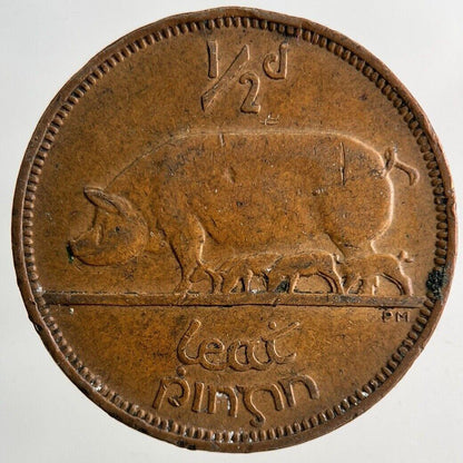 1943 Irish Half-Penny Pig Coin | Very High Grade