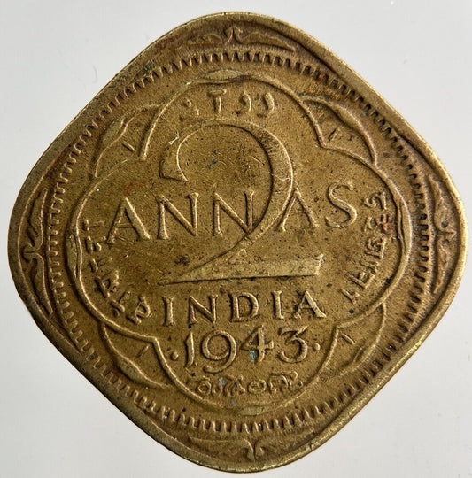 1943 India 2 Annas Coin | Fine Collectable Grade