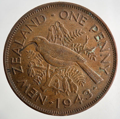 1943 New Zealand One Penny Coin | Very High Grade