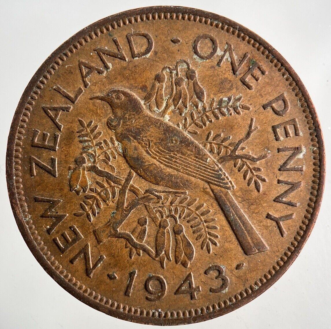 1943 New Zealand One Penny Coin | Very High Grade