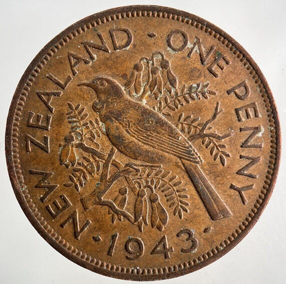 1943 New Zealand One Penny Coin | Very High Grade