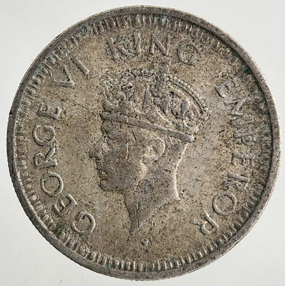 1943 India 1/4 Quarter Rupee Silver Coin | Fine Collectable Grade