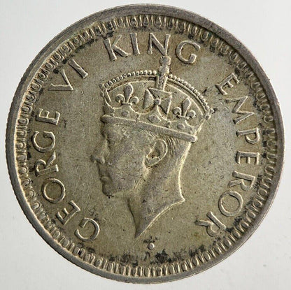 1943 India 1/4 Quarter Rupee Silver Coin | Very High Grade