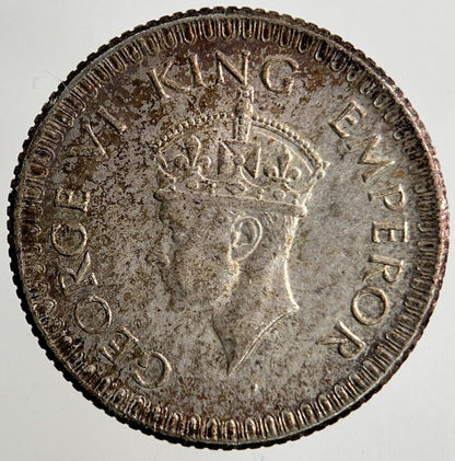 1943 India 1/4 Quarter Rupee Silver Coin | Fine Collectable Grade