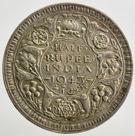 1943 Indian 1/2 Half Rupee Silver Coin | Very High Grade | a3995