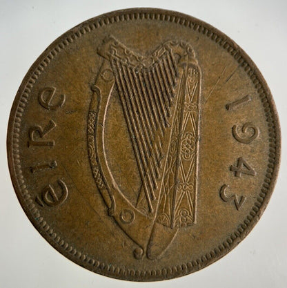 1943 Irish One Penny Coin | Fine Collectable Grade