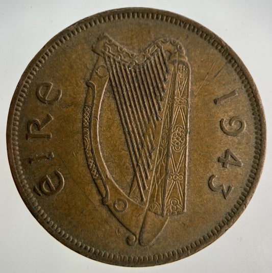 1943 Irish One Penny Coin | Fine Collectable Grade