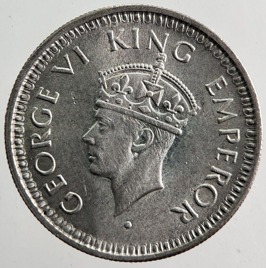 1943 India 1/4 Quarter Rupee Silver Coin | Very High Grade