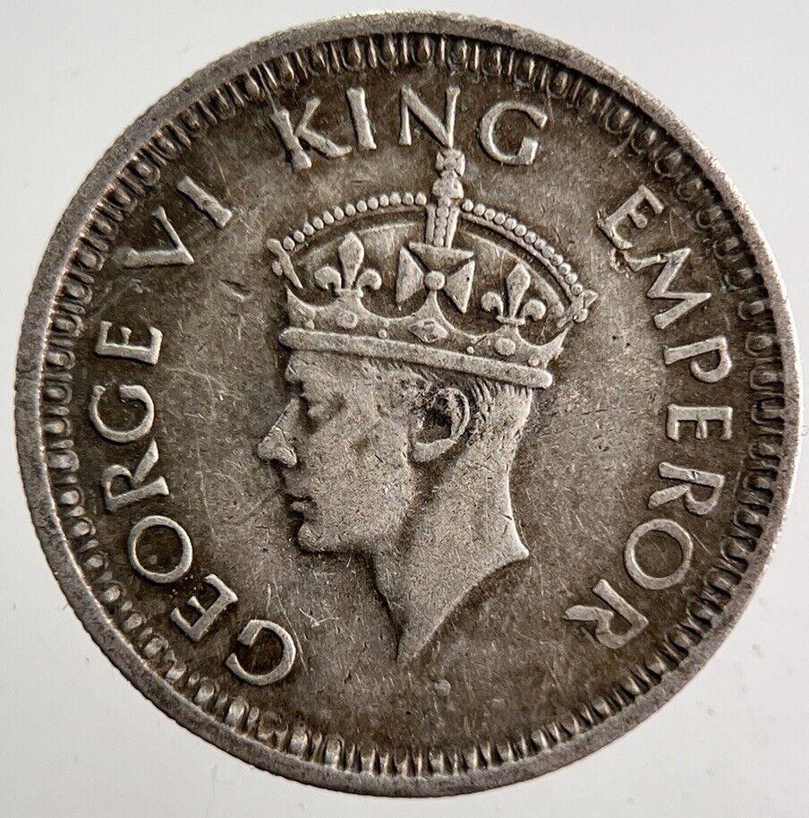1943 India 1/4 Quarter Rupee Silver Coin | Fine Collectable Grade