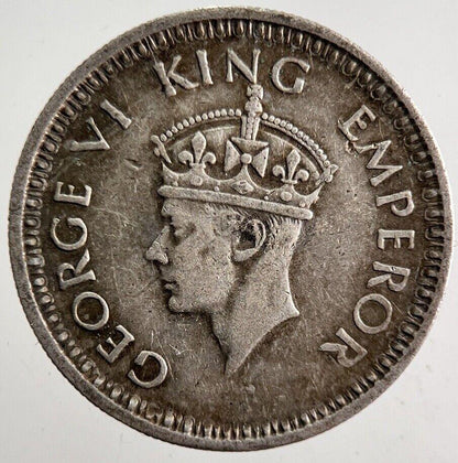 1943 India 1/4 Quarter Rupee Silver Coin | Fine Collectable Grade