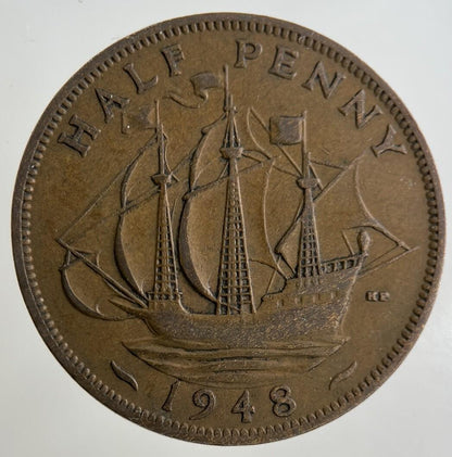 1948 George VI Half-Penny Coin | Fine Collectable Grade