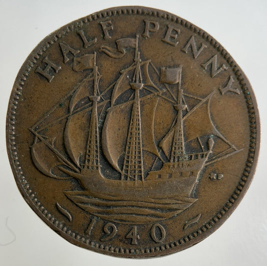 1940 George VI Half-Penny Coin | Fine Collectable Grade