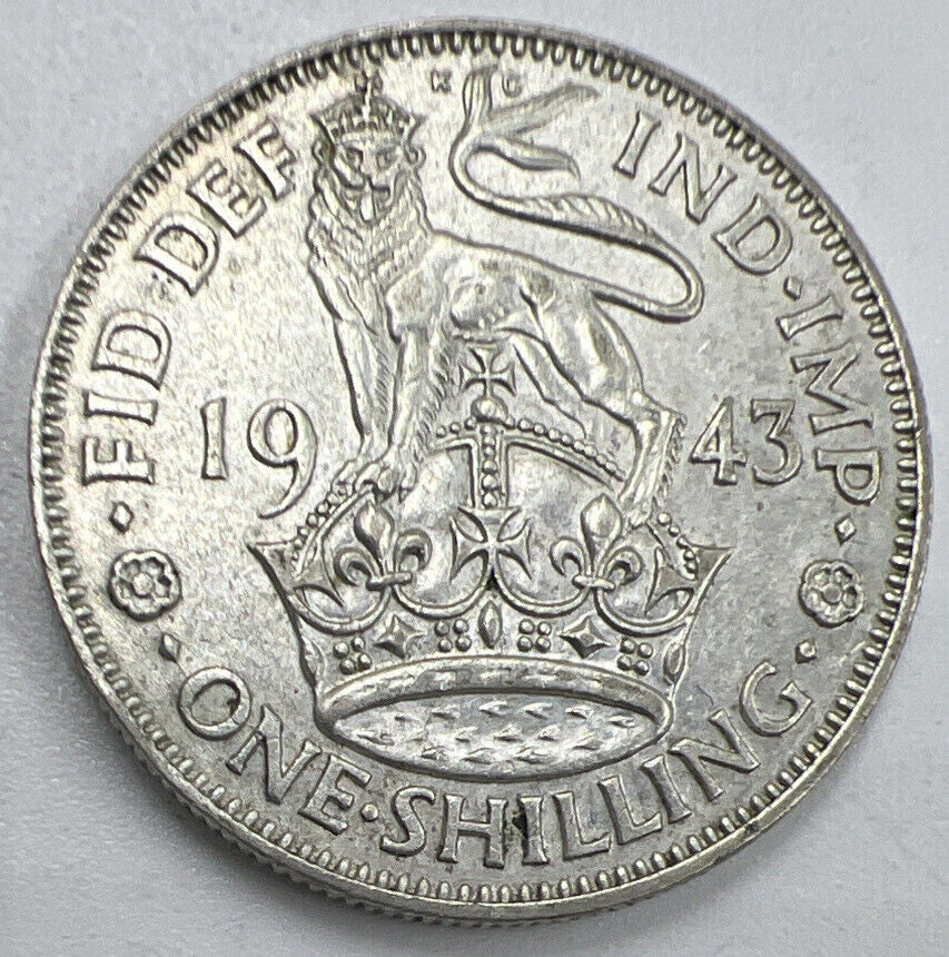 1943 Shilling | British Silver Coin | George VI | Very Fine Grade | a795