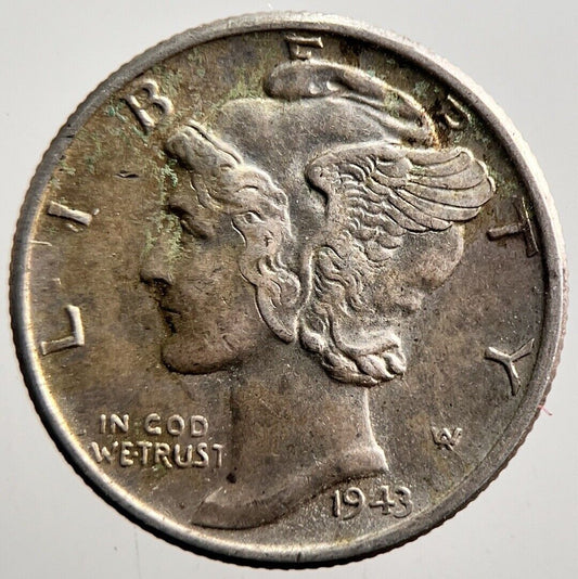 1943 US USA Mercury Dime Silver Coin | Fine Collectable Grade | a3563