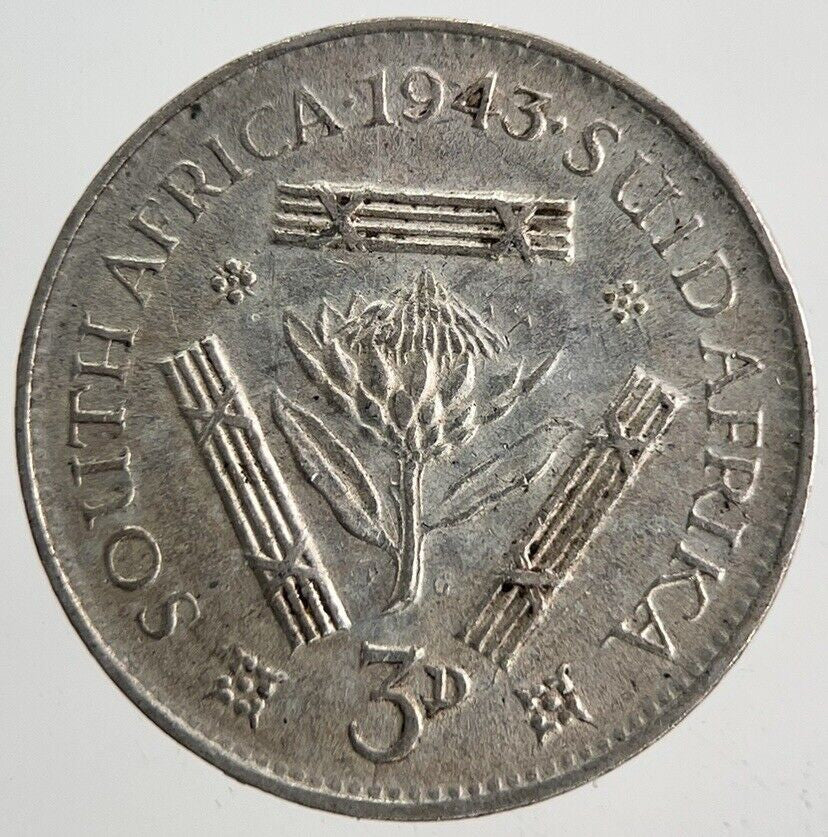 1943 South Africa Threepence Silver Coin | Fine Collectable Grade