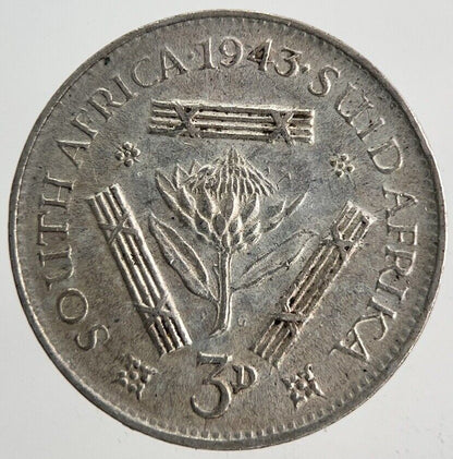 1943 South Africa Threepence Silver Coin | Fine Collectable Grade
