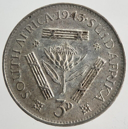 1943 South Africa Threepence Silver Coin | Fine Collectable Grade