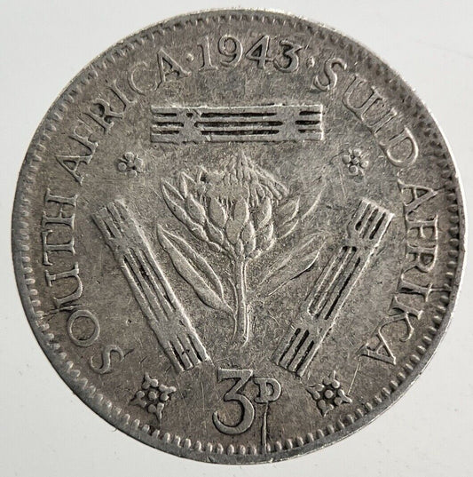 1943 South Africa Threepence Silver Coin | Fine Collectable Grade