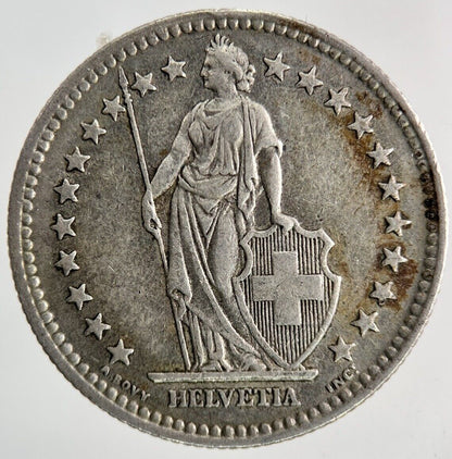1943 Switzerland Swiss 2 Franc Silver Coin | Very High Grade