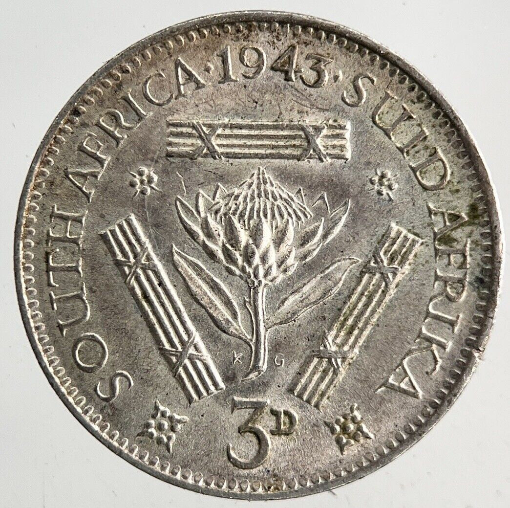 1943 South Africa Silver Threepence Coin | Very High Grade