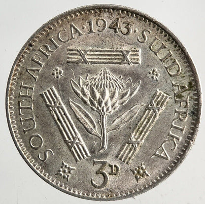 1943 South Africa Silver Threepence Coin | Very High Grade