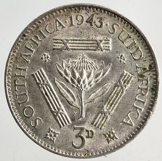 1943 South Africa Silver Threepence Coin | Very High Grade