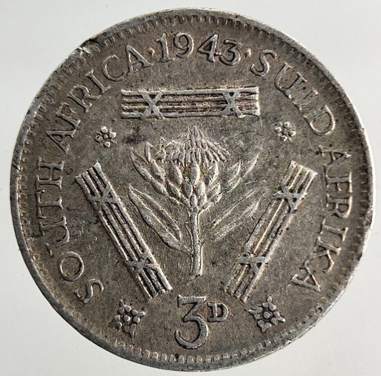 1943 South Africa Threepence Silver Coin | Fine Collectable Grade
