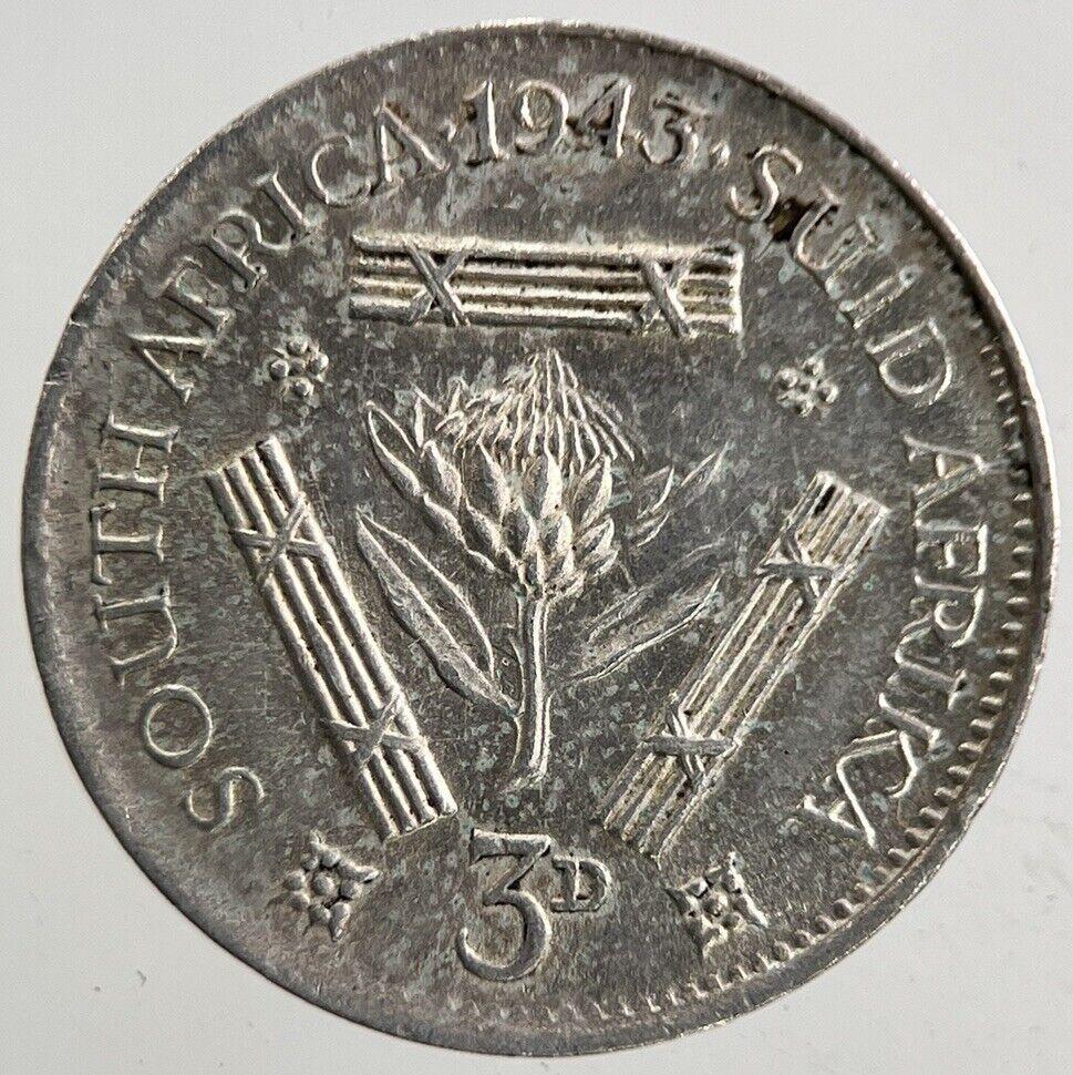 1943 South Africa Threepence Silver Coin | Very High Grade